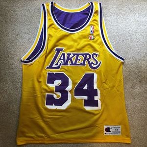 Rare Vintage Reversible Shaq Lakers Jersey Sz 44